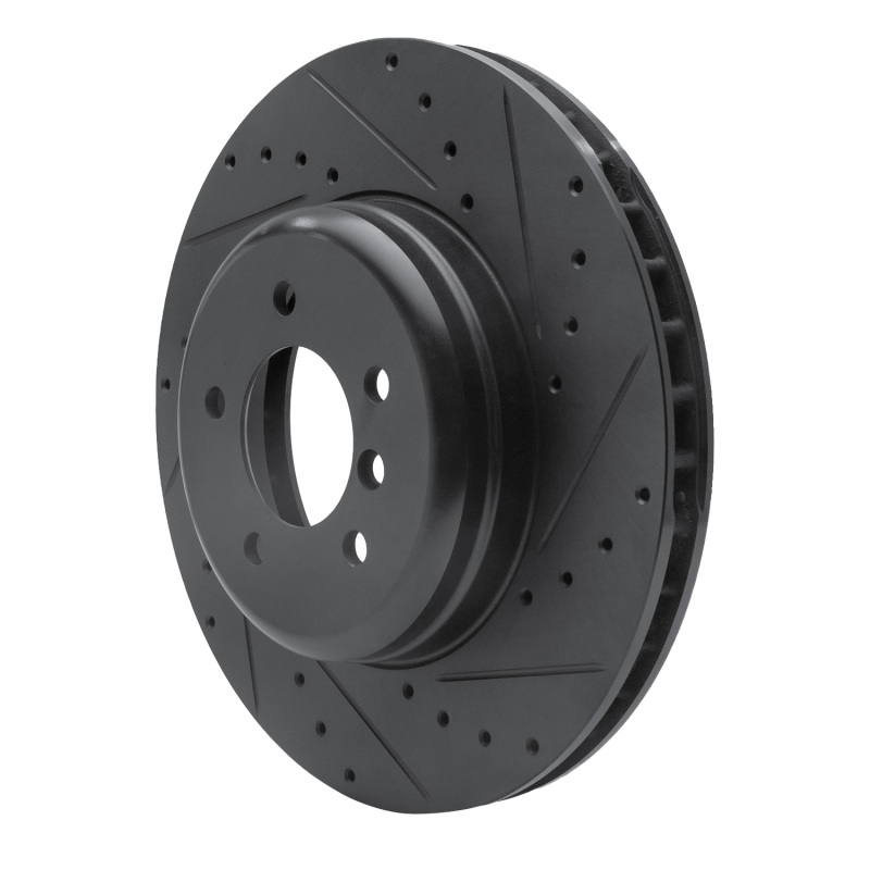 BMW Z4 Brake Rotor (1) - Front Right - R1 Concepts - Drilled & Slotted - Black - `11-`16